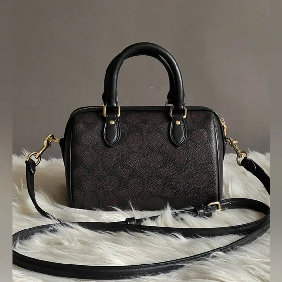 💰SOLD - CCL59 - Coach Mini Rowan Crossbody Bag in Signature Canvas Gift Set - Picture 8 of 14